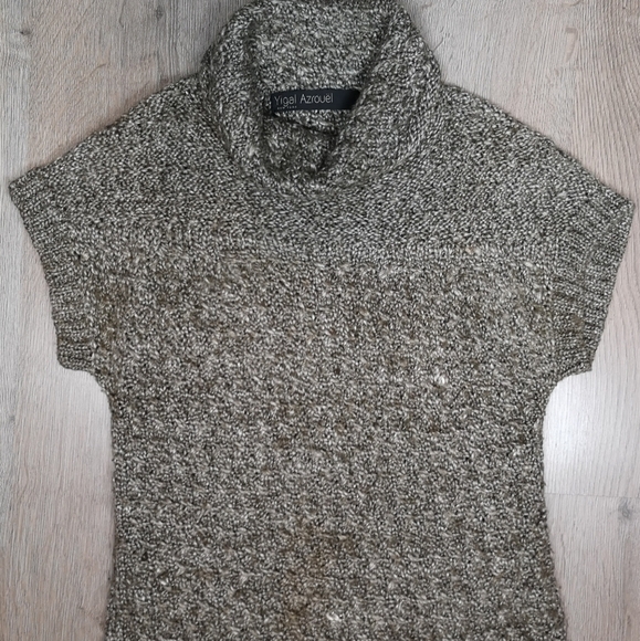 Y2k Vintage Yigal Azrouel Wool Knit Tweed Vest Tunic or Mini Sweater Dress - Picture 8 of 17